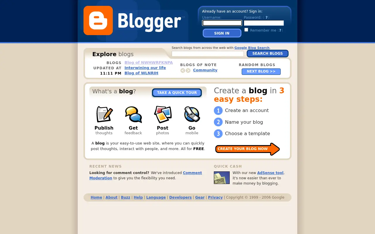 blogger.com in 2006
