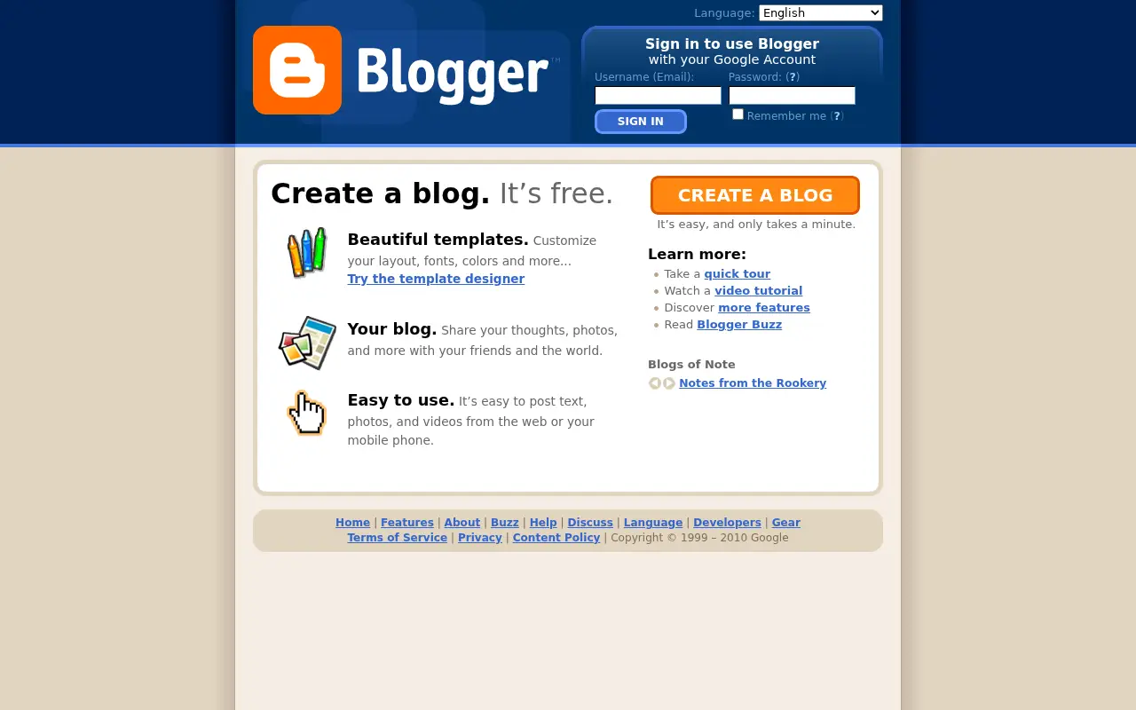blogger.com in 2010