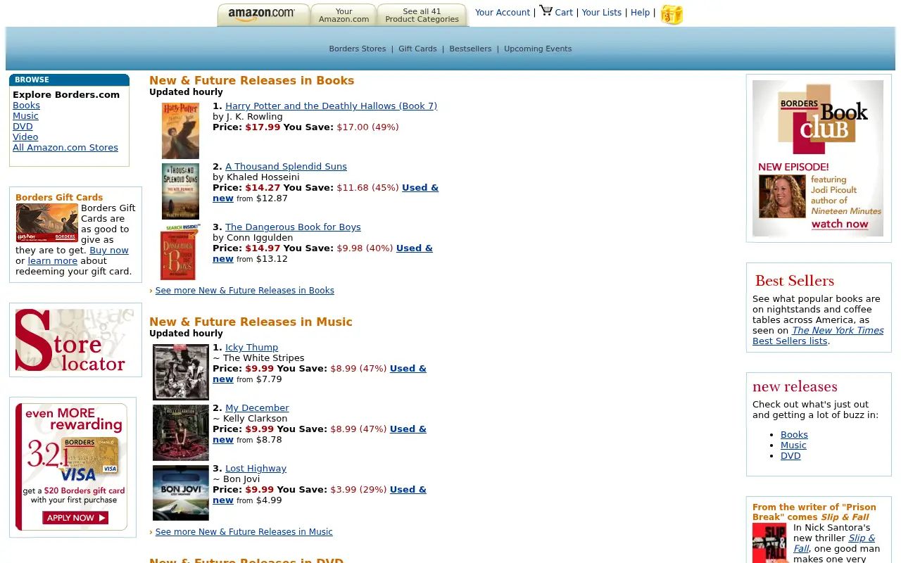 borders.com on June 30, 2007