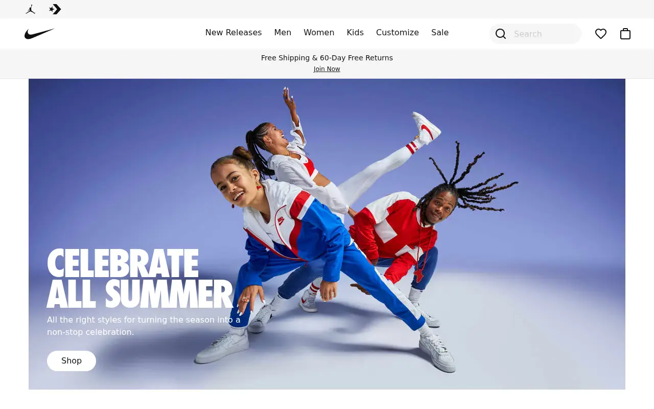 nike.com on July 1, 2021
