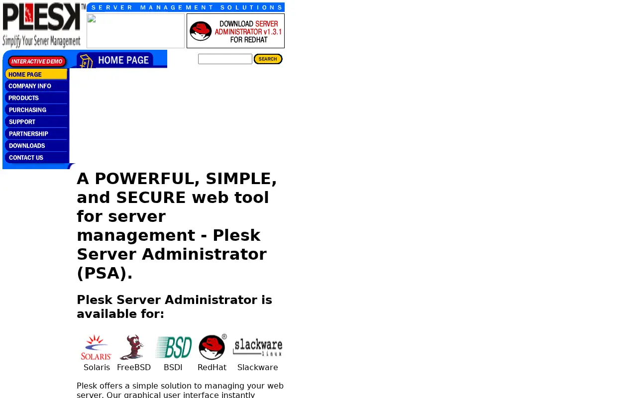 plesk.com in 2000