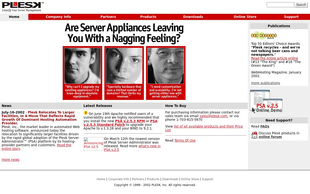 plesk.com in 2002