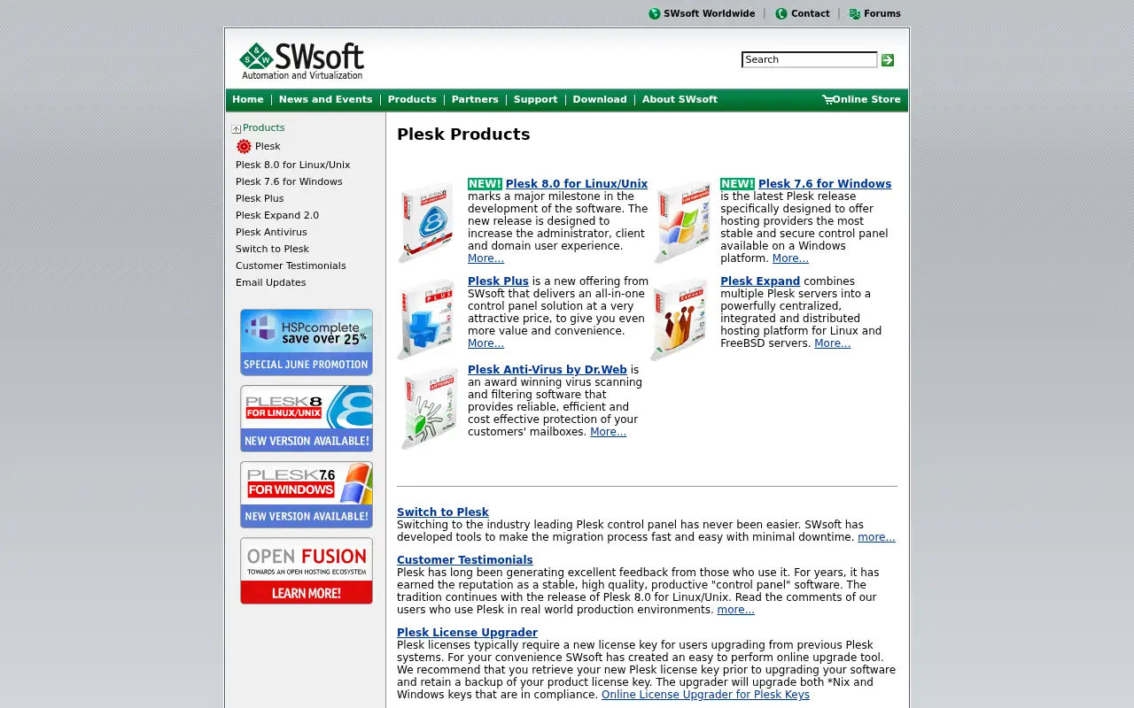 plesk.com in 2006