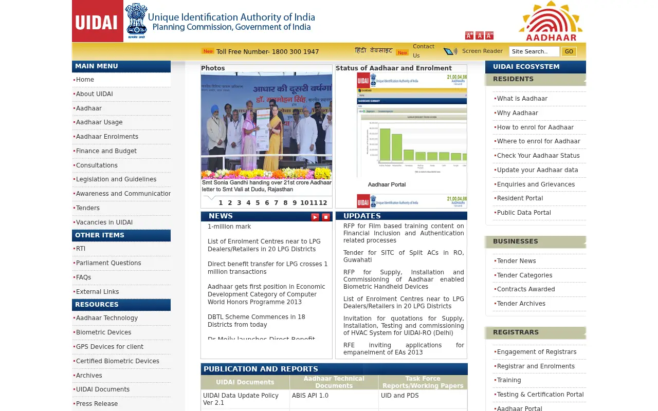 uidai.gov.in on June 30, 2013