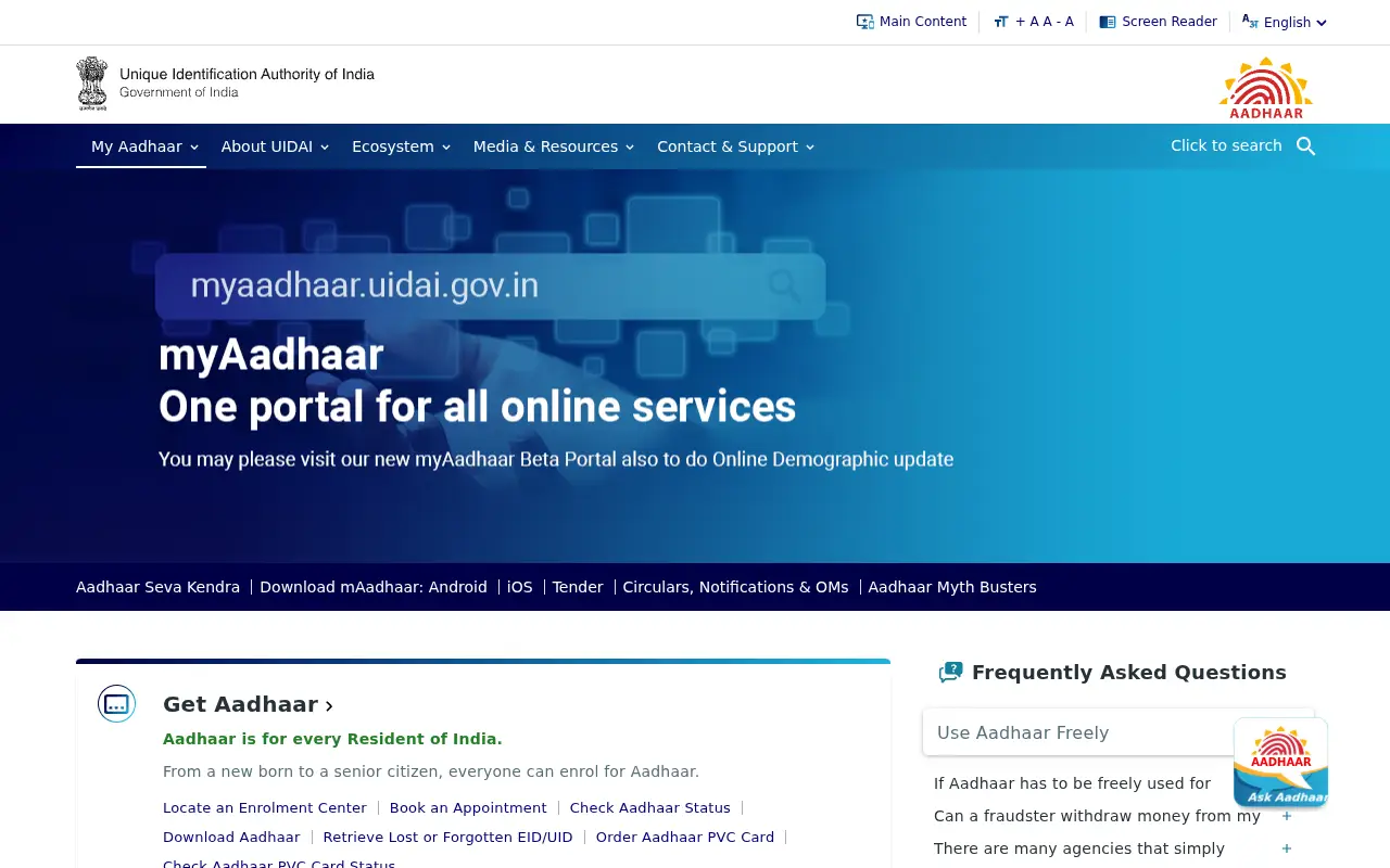 uidai.gov.in on July 1, 2022