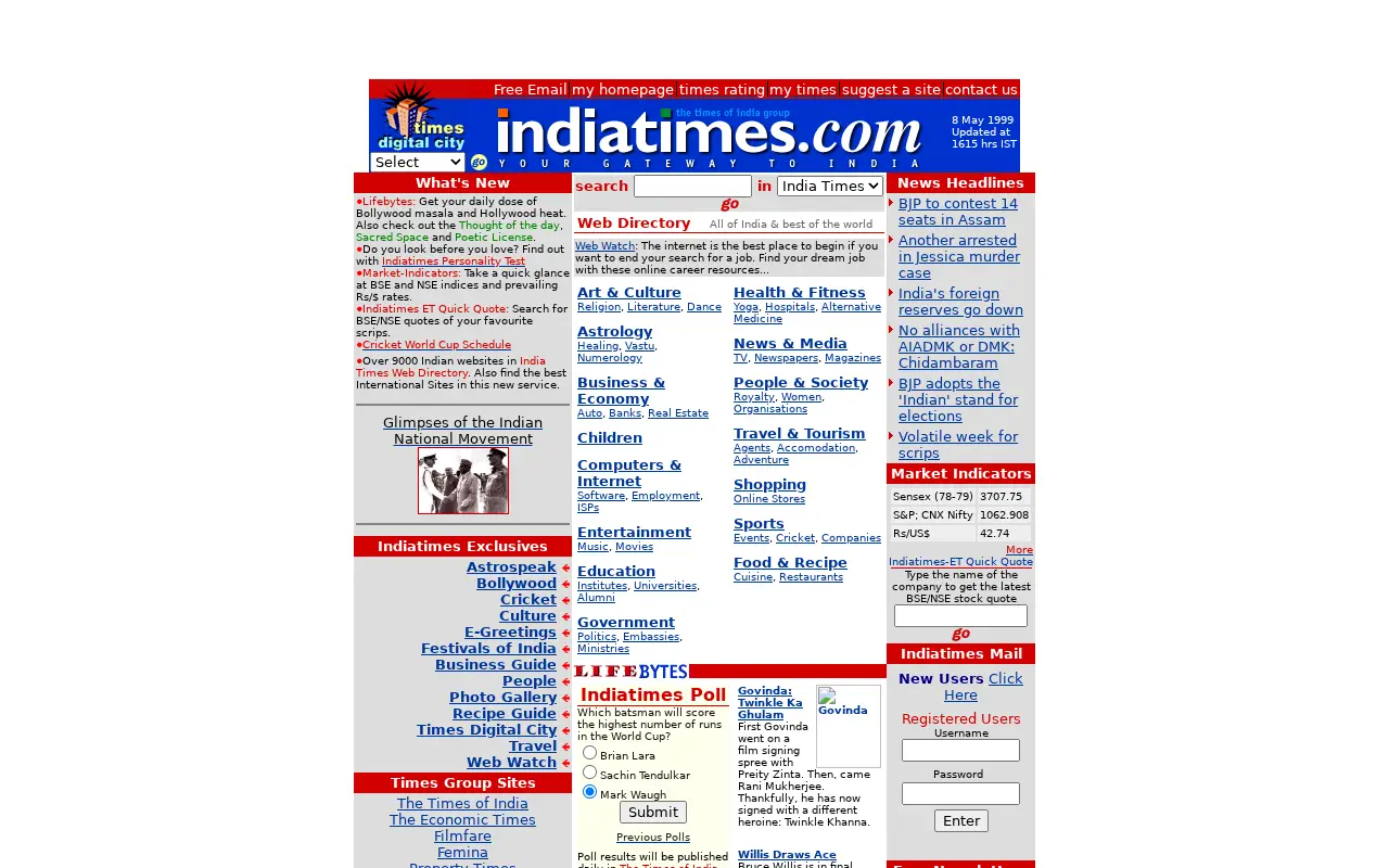 indiatimes.com on May 8, 1999