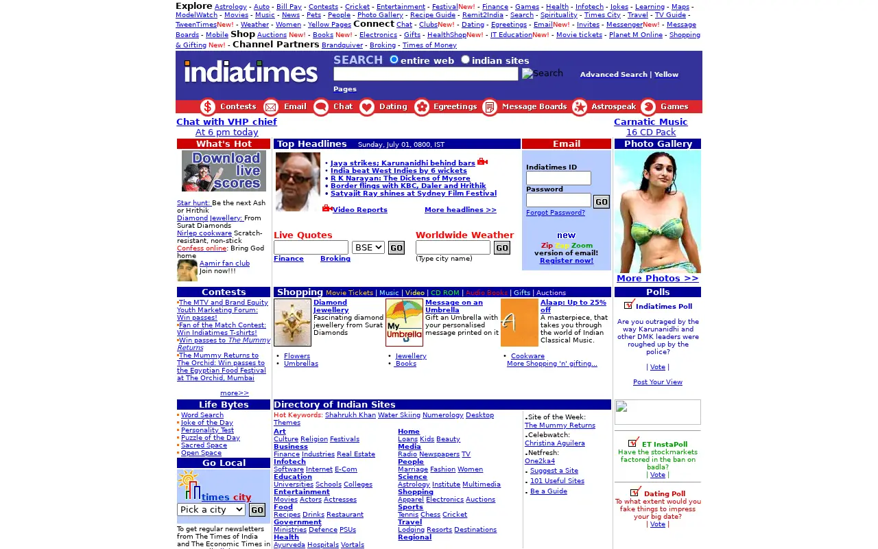 indiatimes.com in 2001