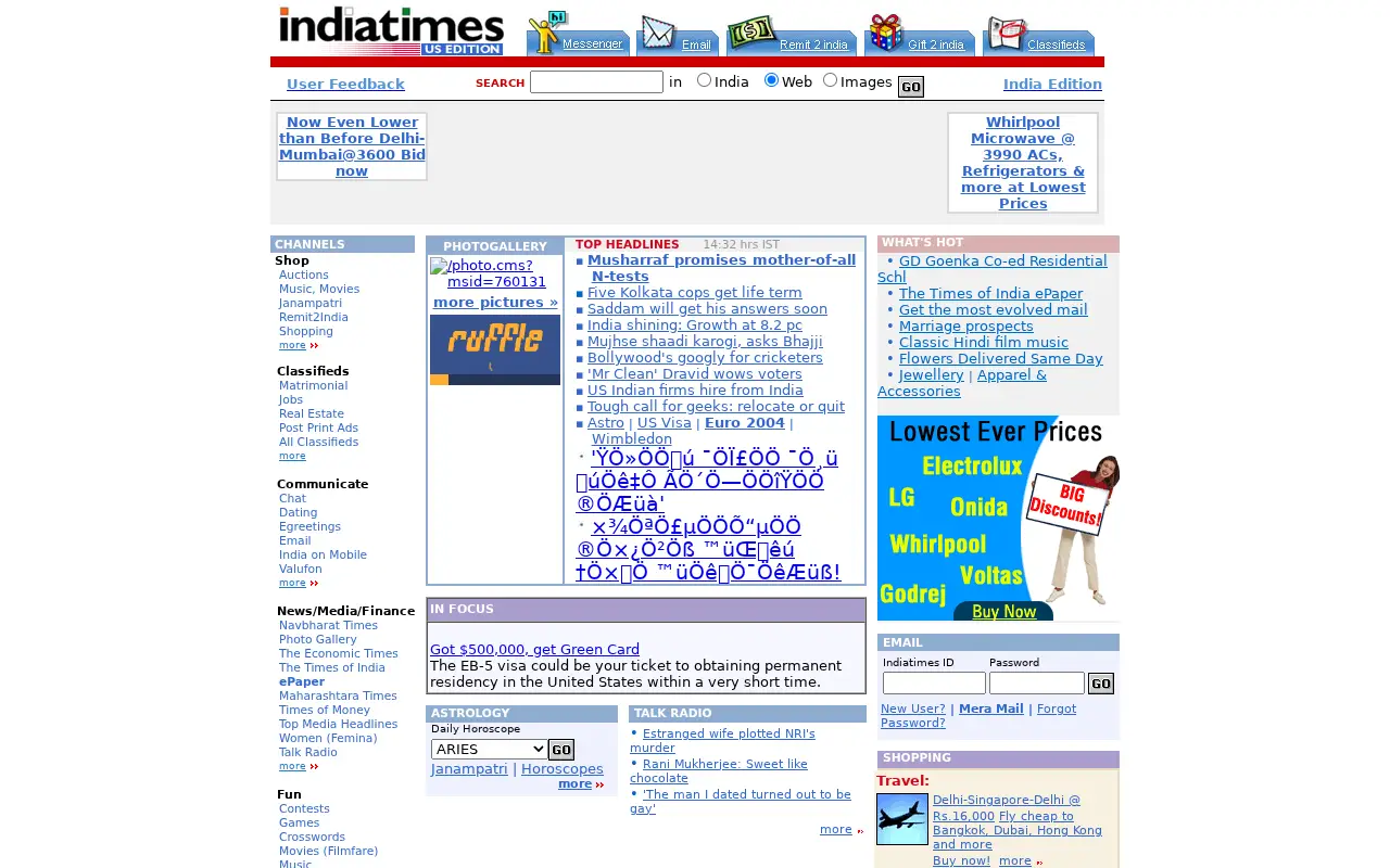 indiatimes.com in 2004