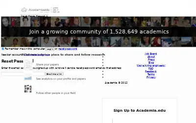 academia.edu in 2012