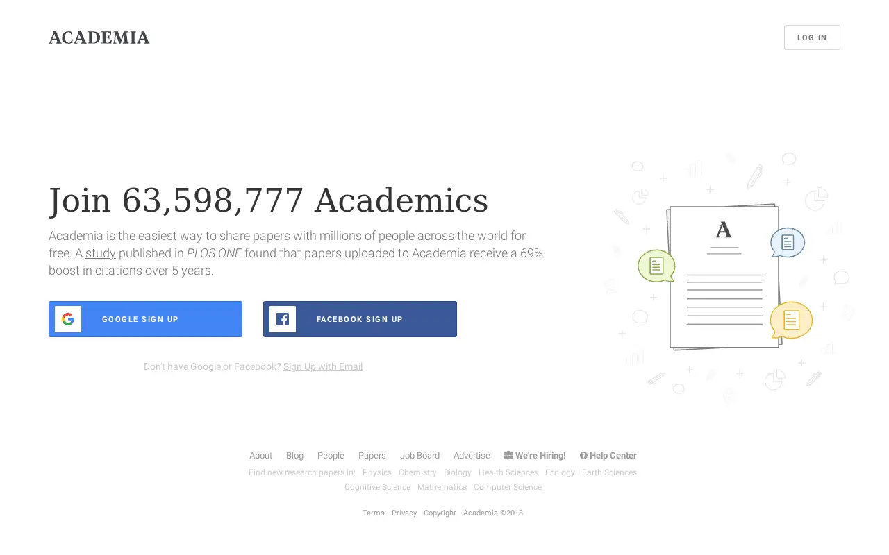 academia.edu in 2018