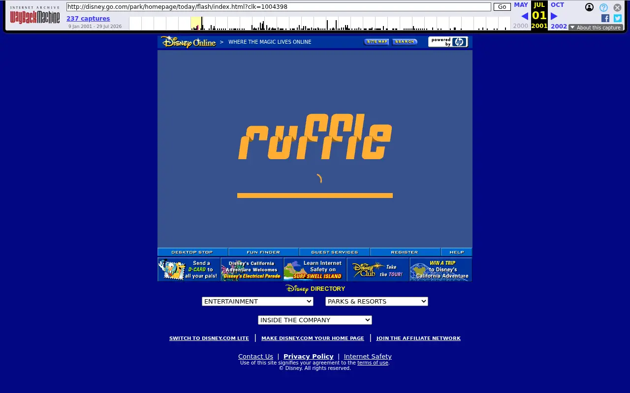disney.com in 2001