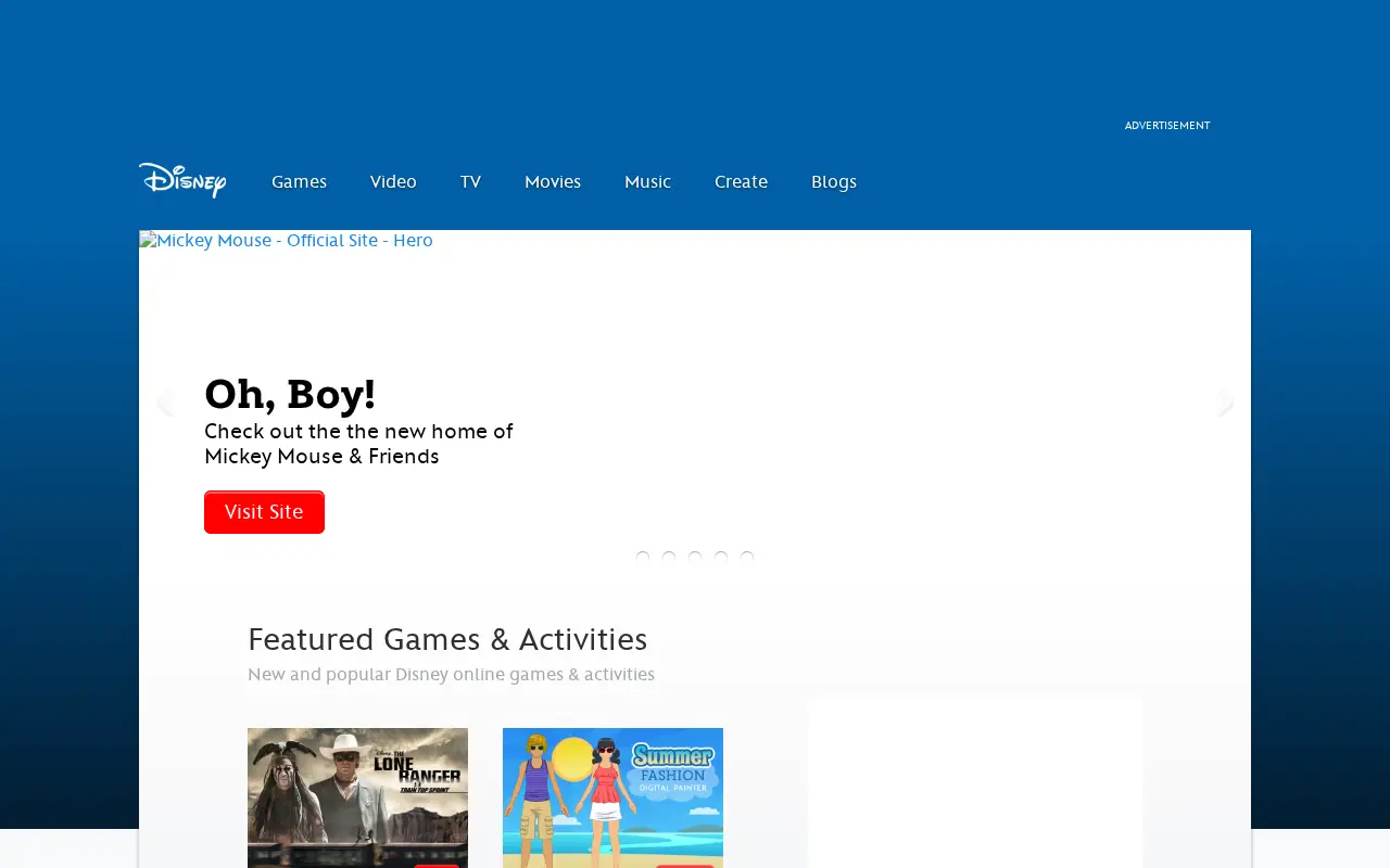 disney.com in 2013