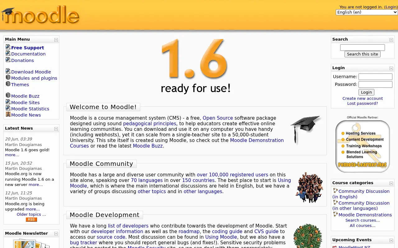moodle.org in 2006