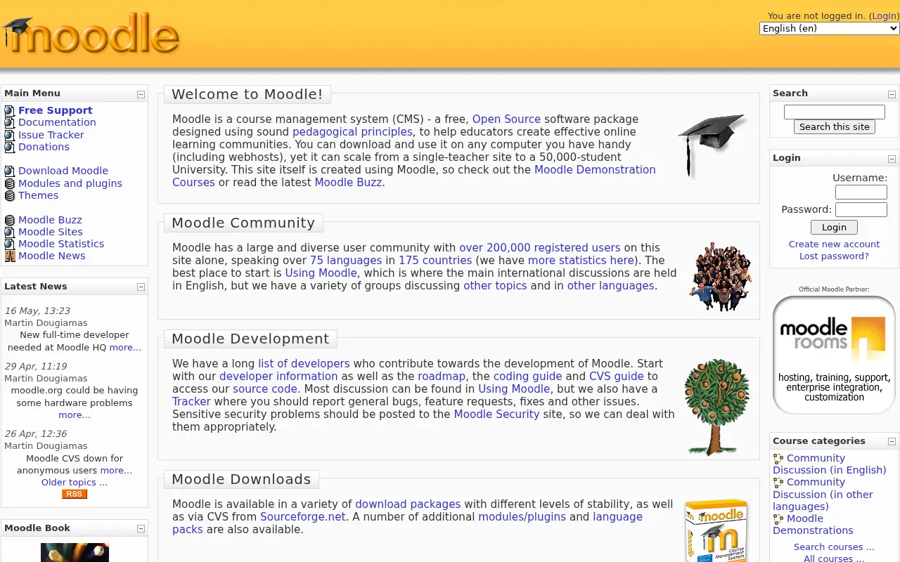 moodle.org in 2007