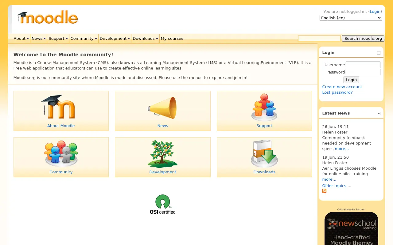 moodle.org in 2009