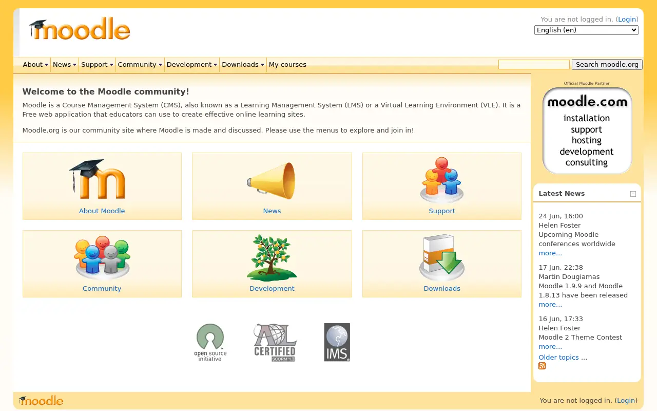 moodle.org in 2010