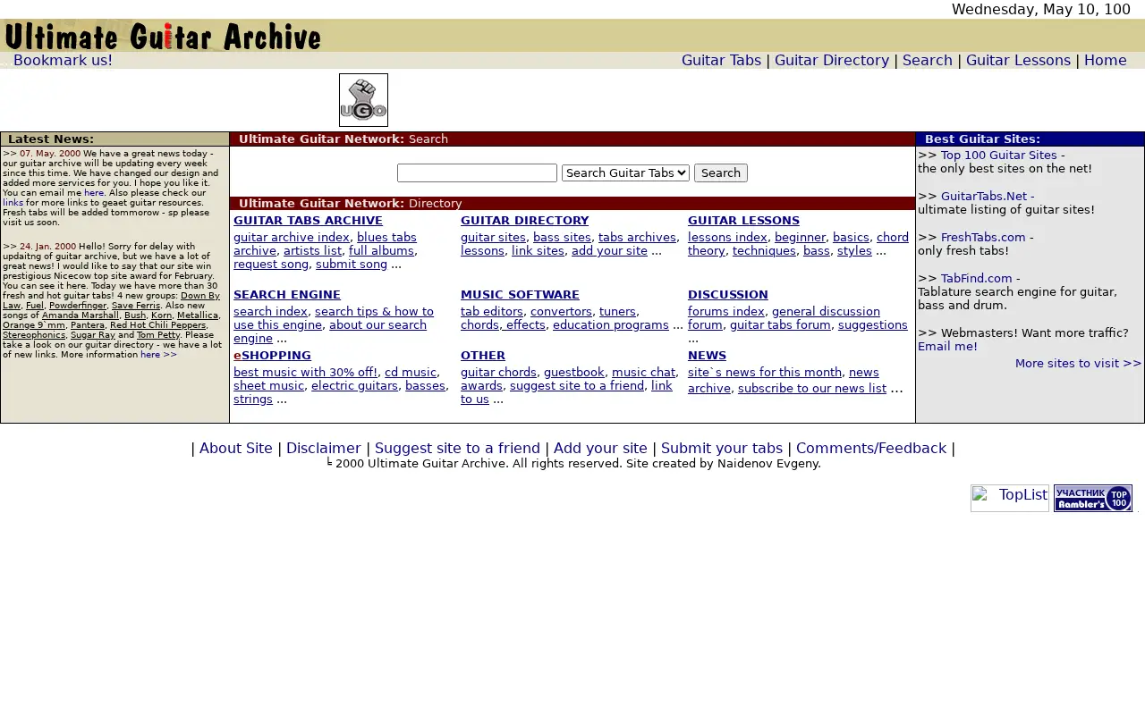 ultimate-guitar.com in 2000