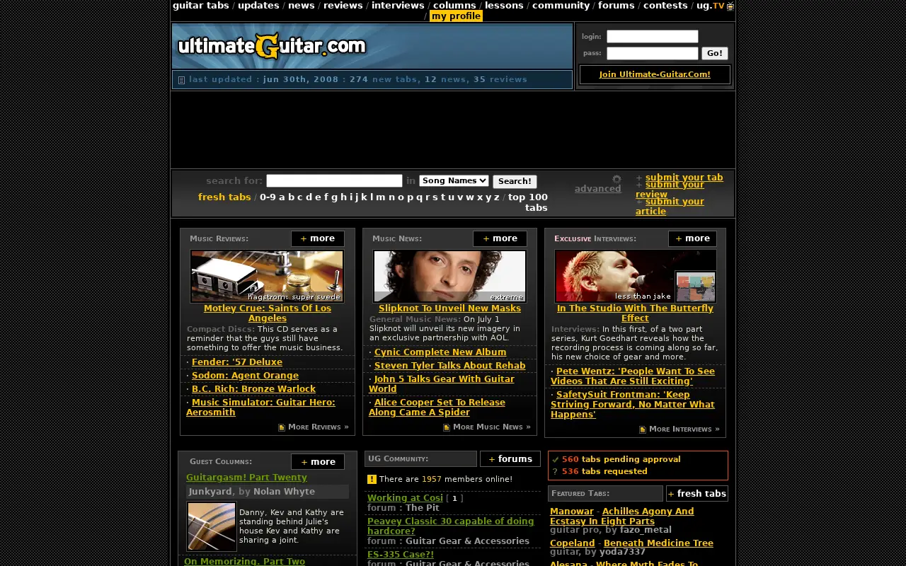 ultimate-guitar.com in 2008