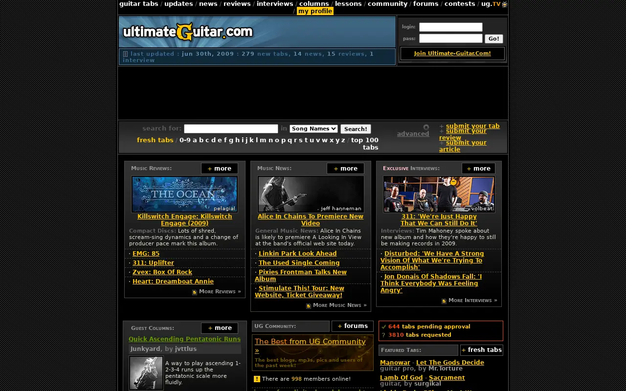 ultimate-guitar.com in 2009