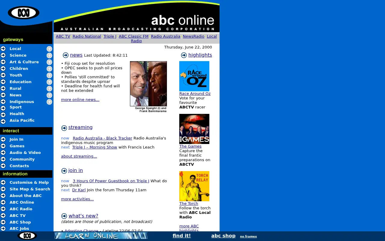 abc.net.au on June 21, 2000