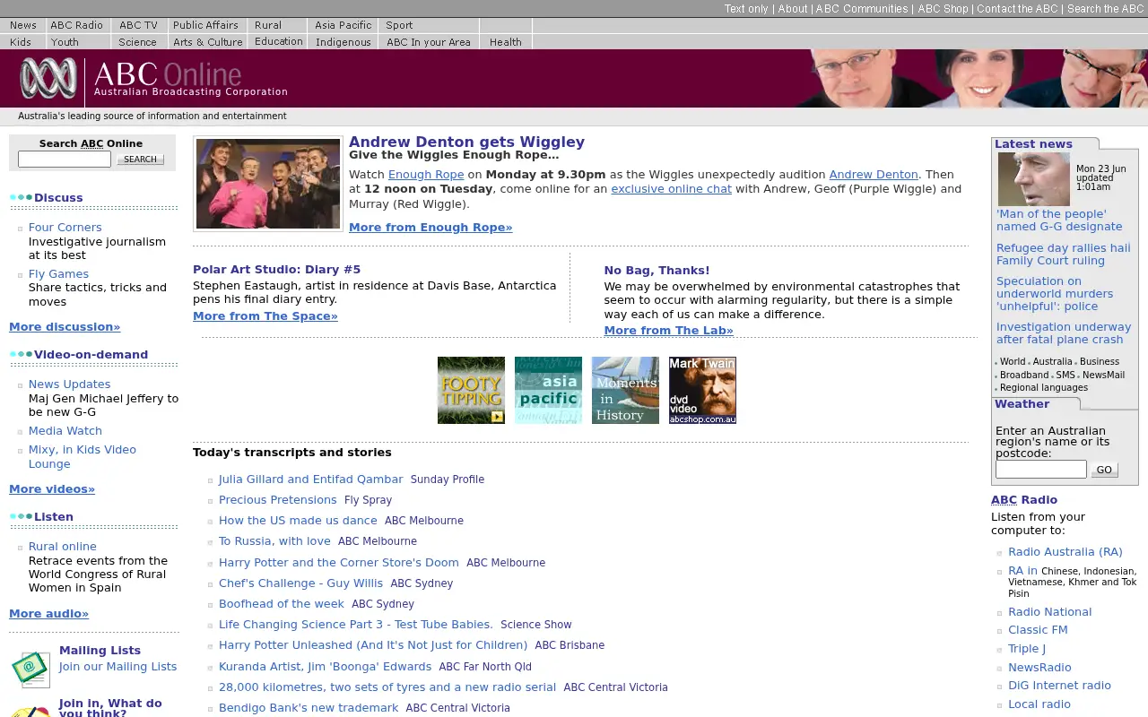 abc.net.au in 2003