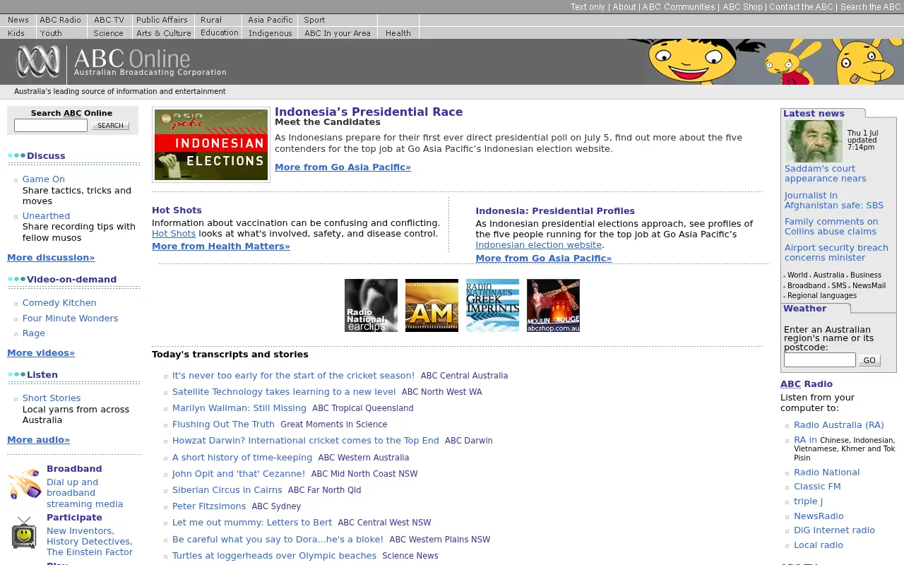 abc.net.au in 2004