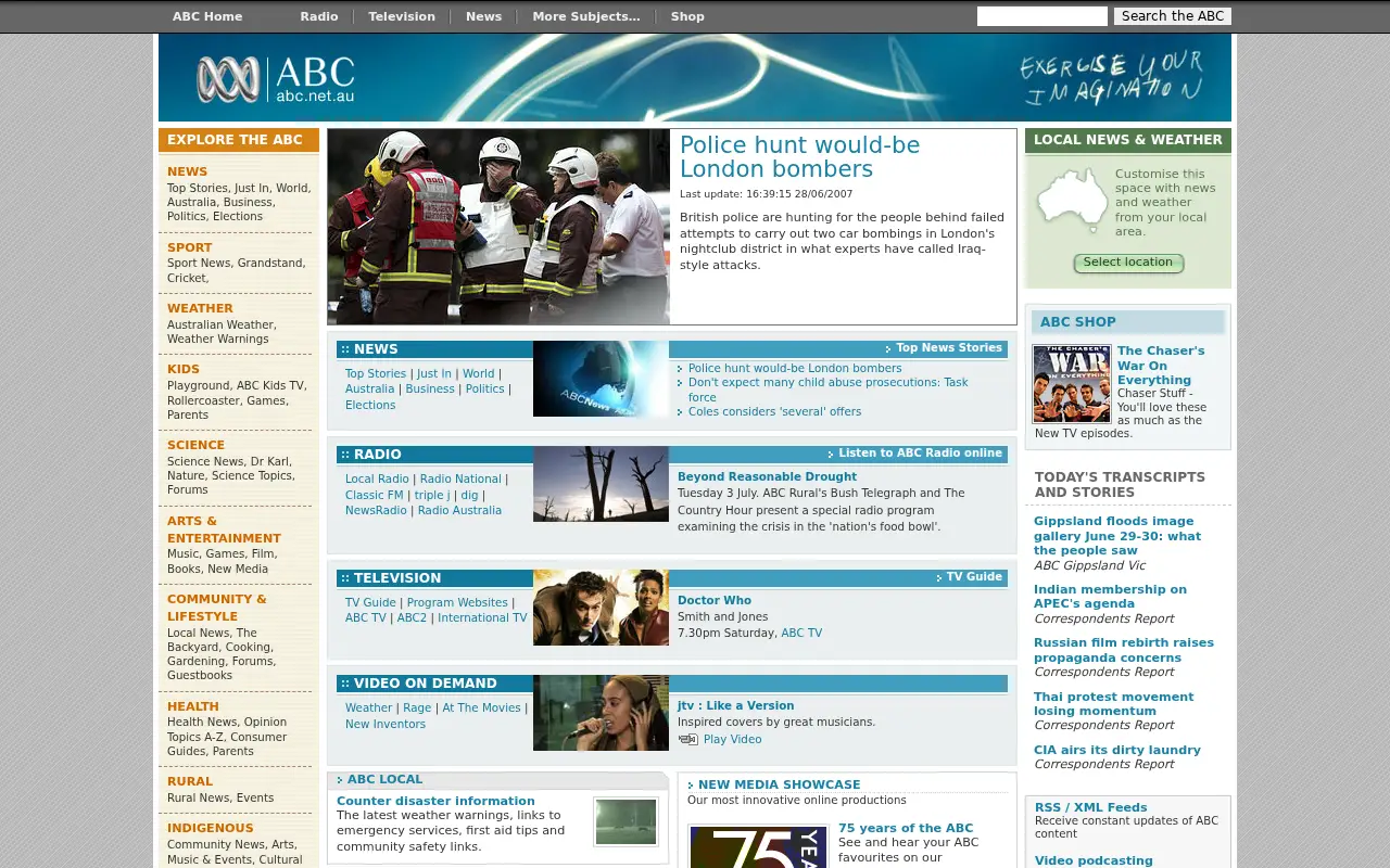 abc.net.au in 2007