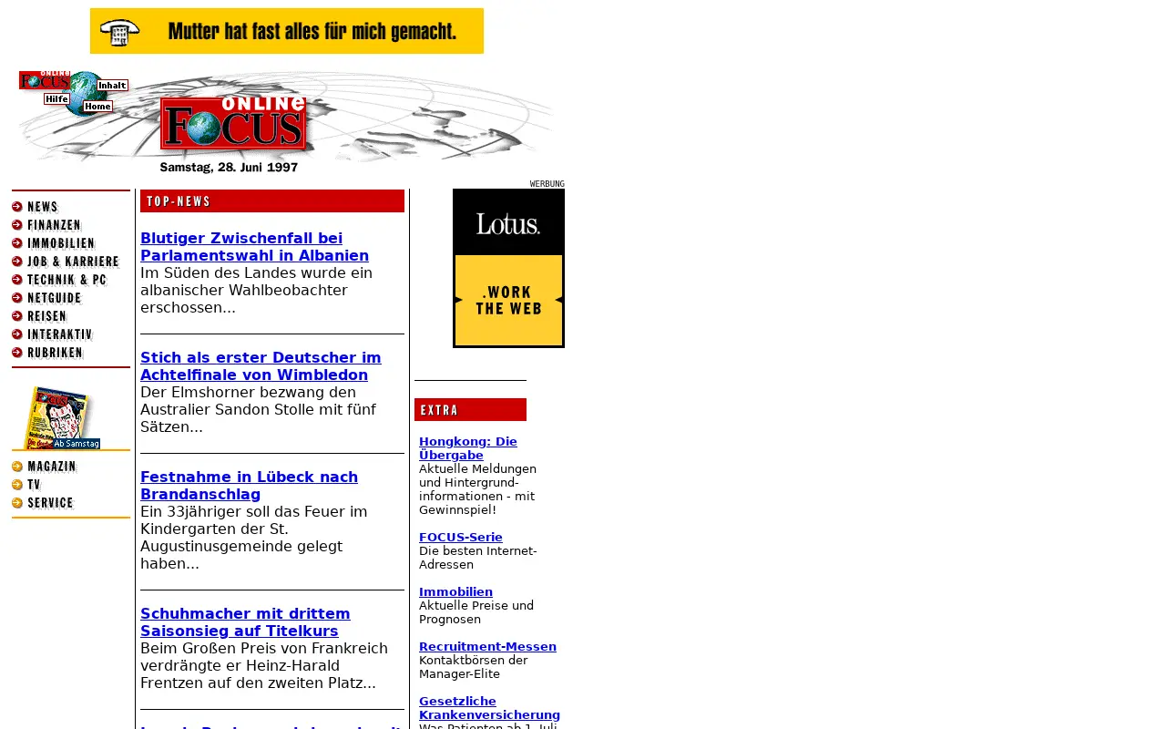 focus.de in 1997