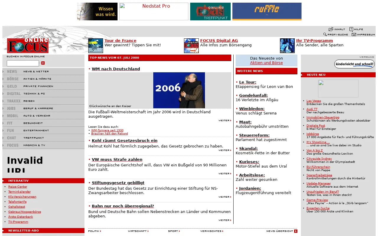 focus.de in 2000