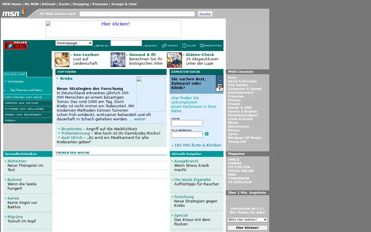 focus.de in 2003
