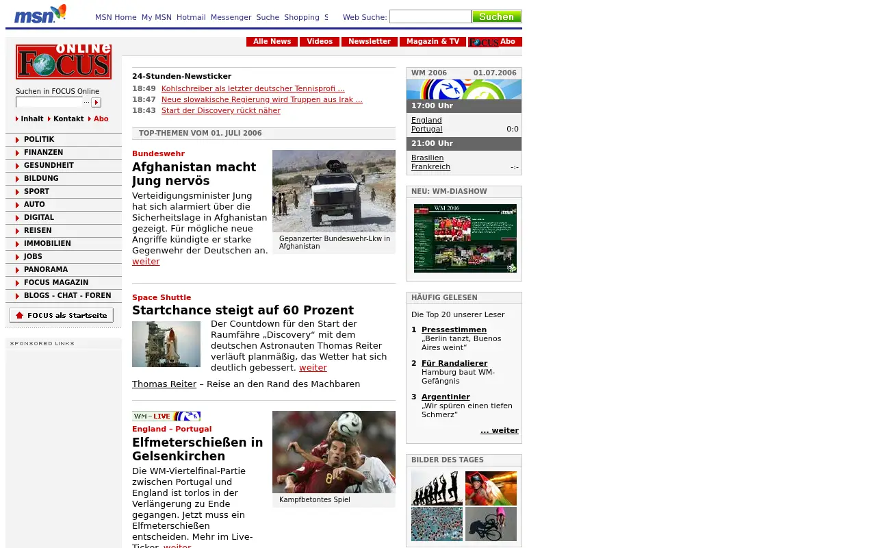 focus.de in 2006