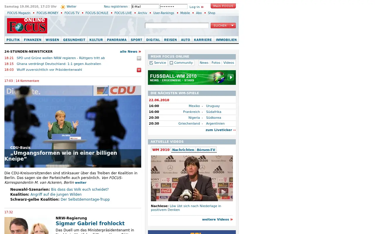 focus.de in 2010