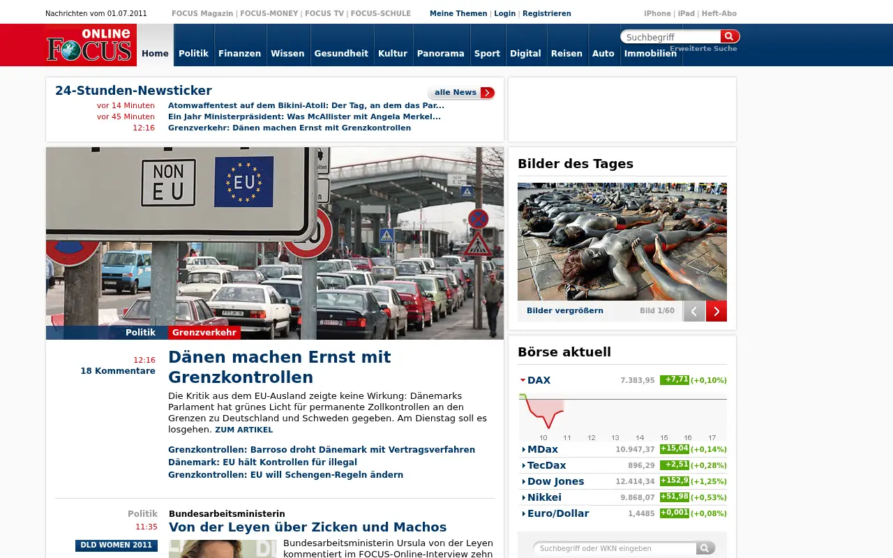 focus.de in 2011