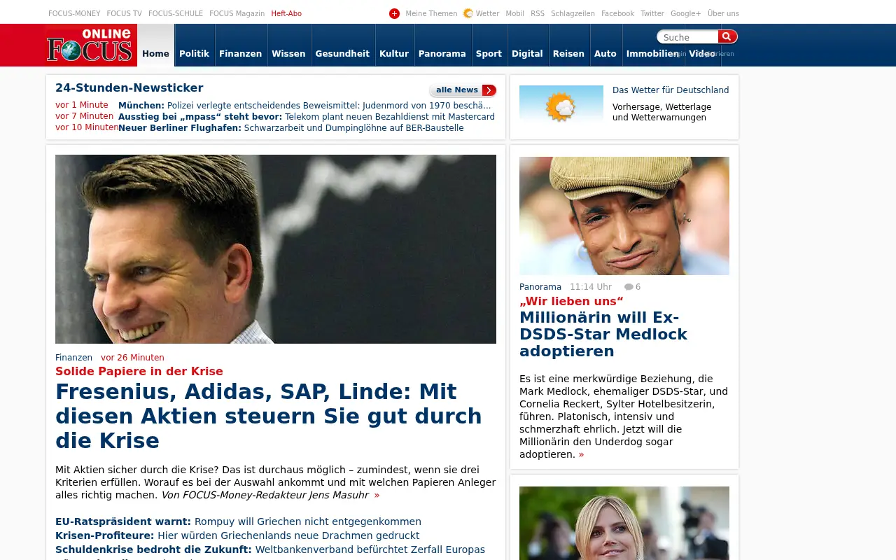 focus.de in 2012