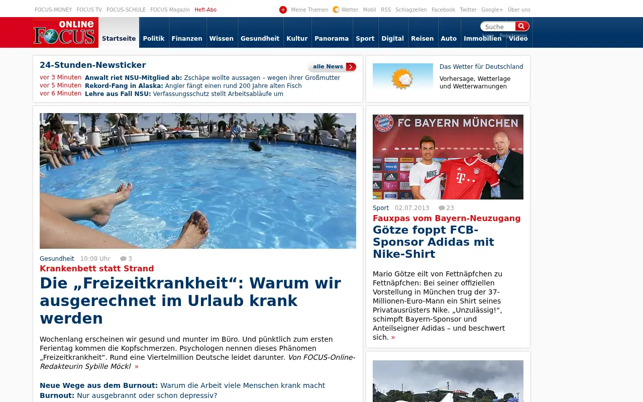 focus.de in 2013
