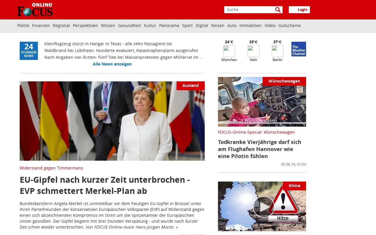 focus.de in 2019