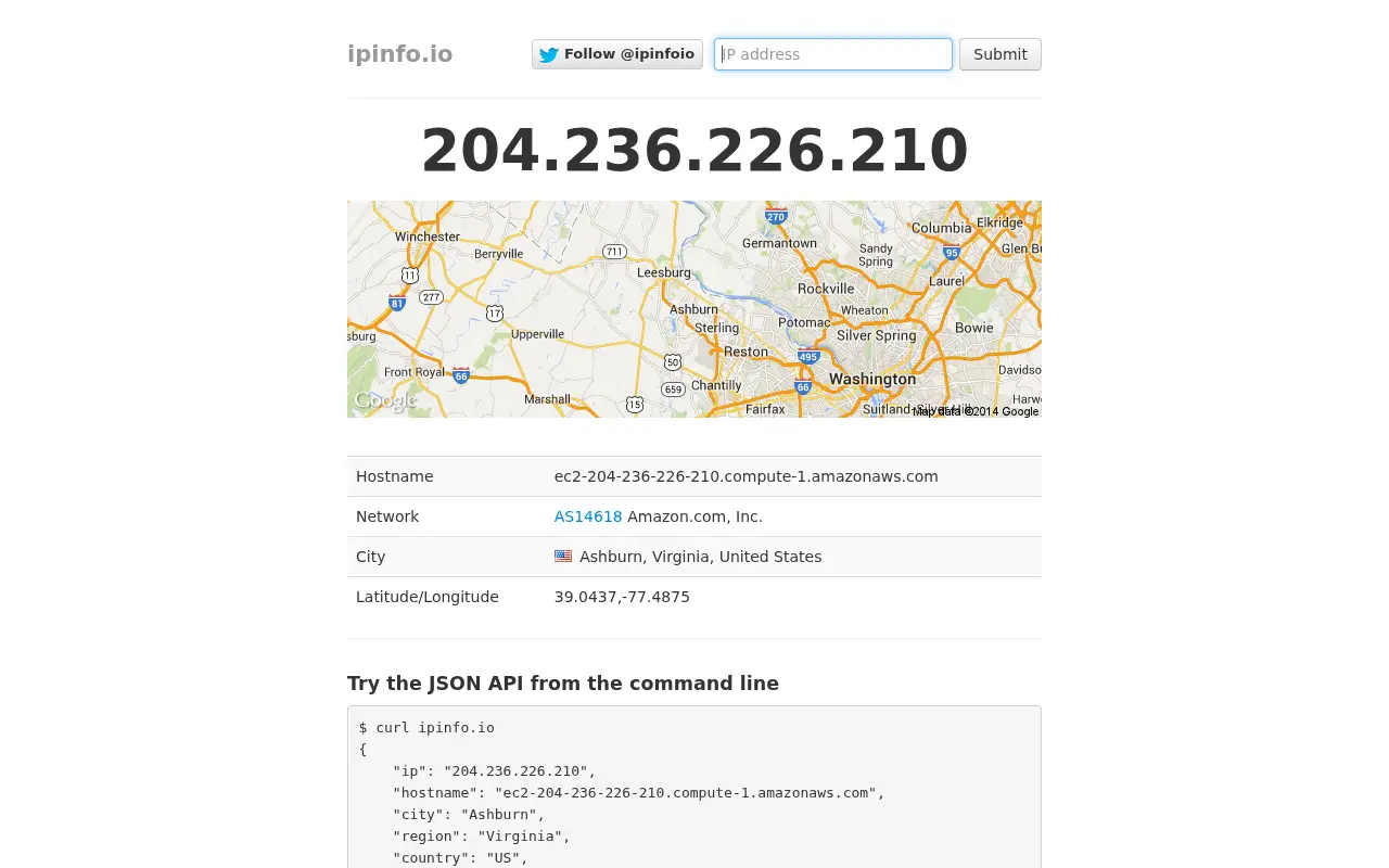 ipinfo.io in 2014