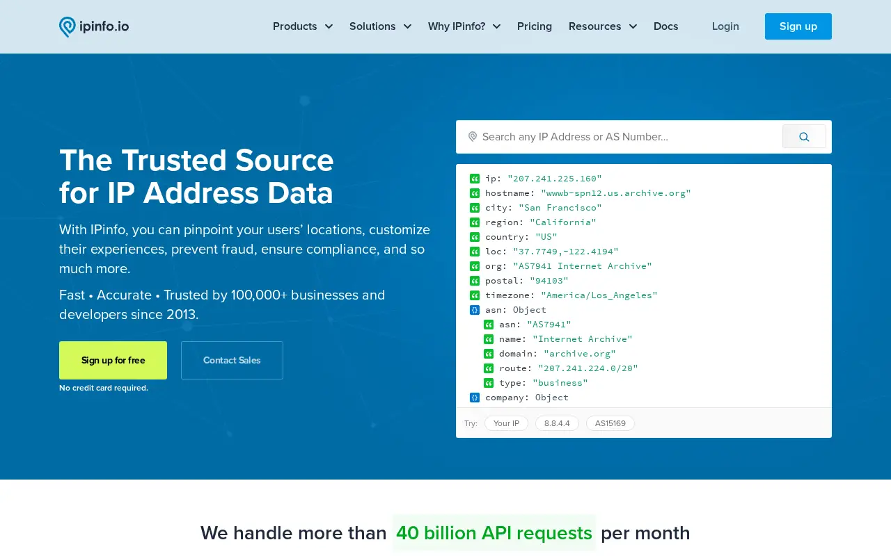 ipinfo.io on July 1, 2021