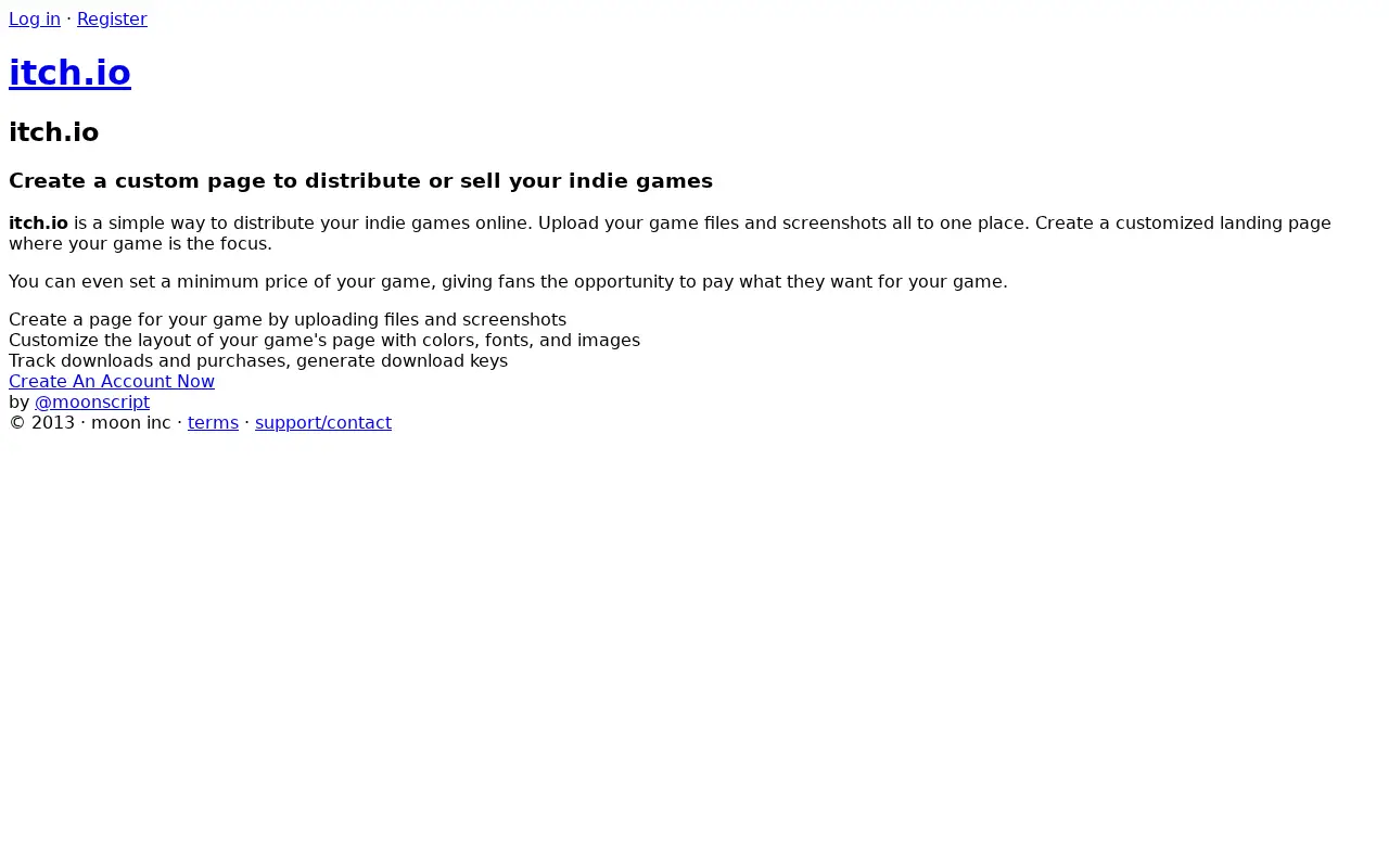 itch.io in 2013