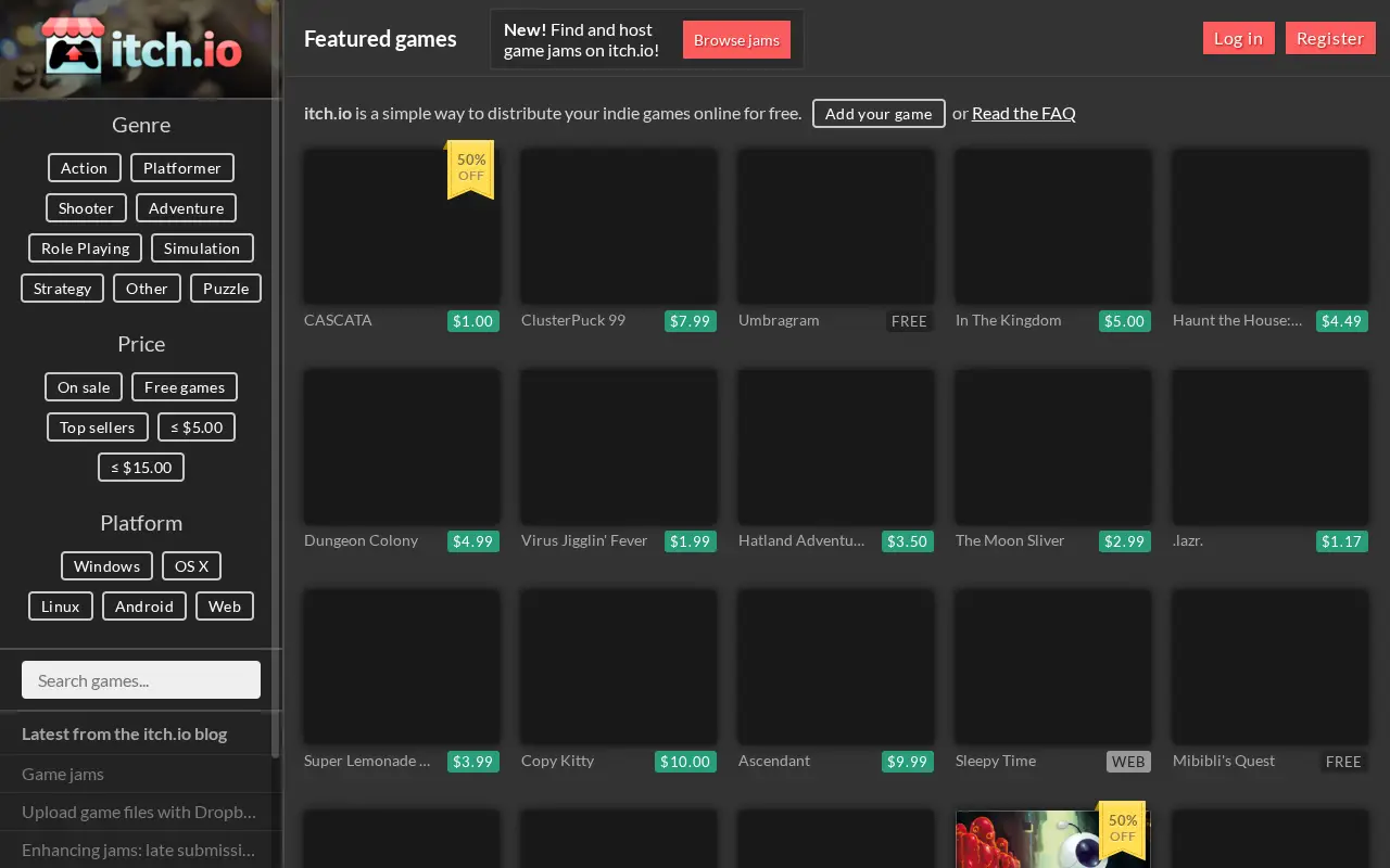 itch.io in 2014