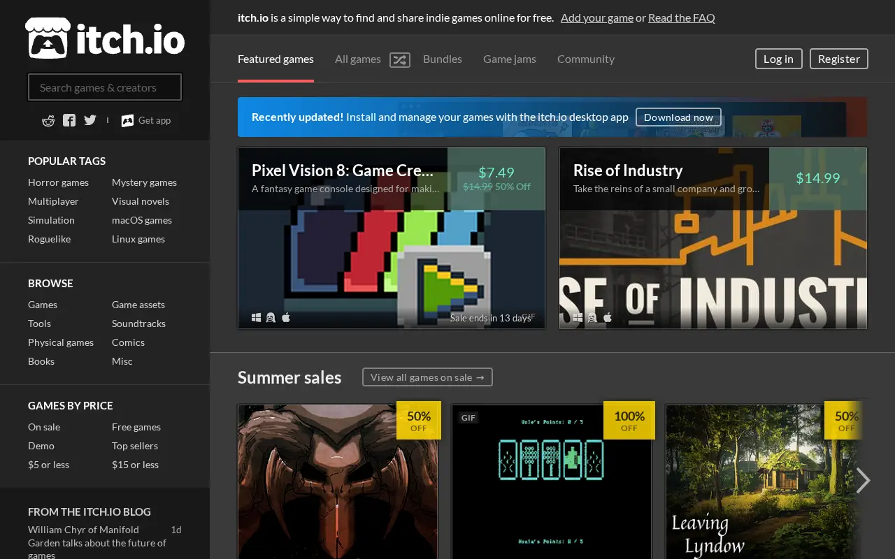 itch.io in 2017