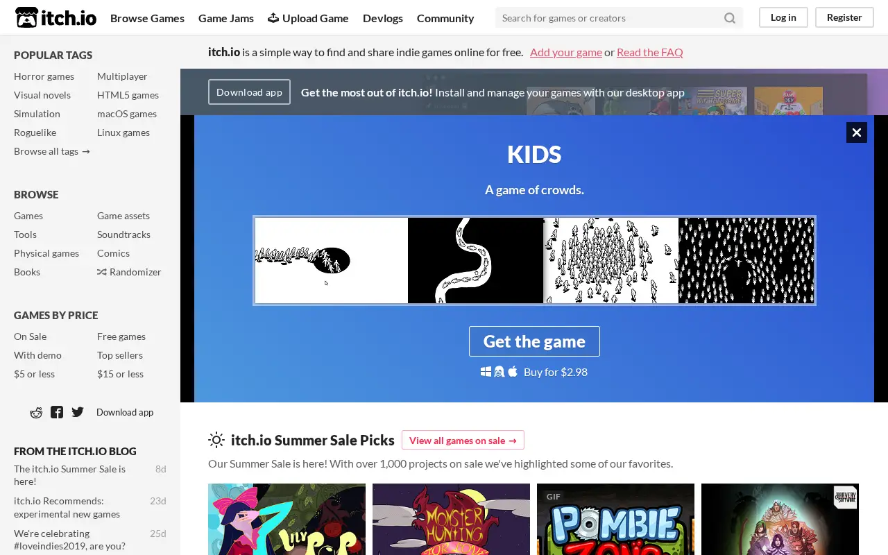 itch.io in 2019