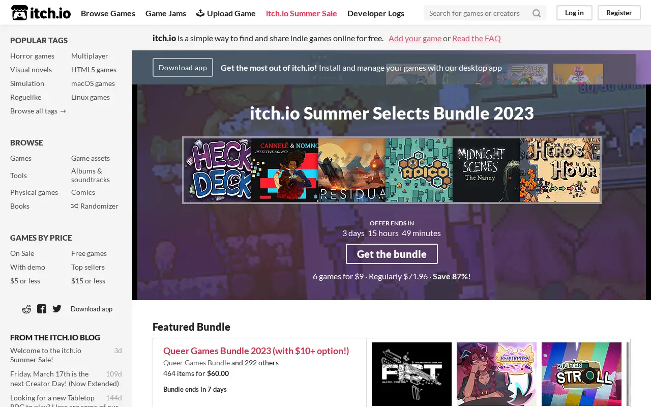 itch.io in 2023
