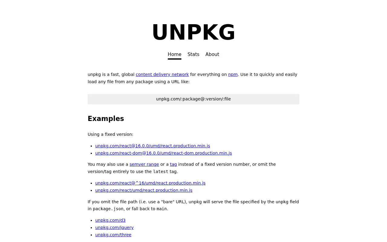 unpkg.com in 2018