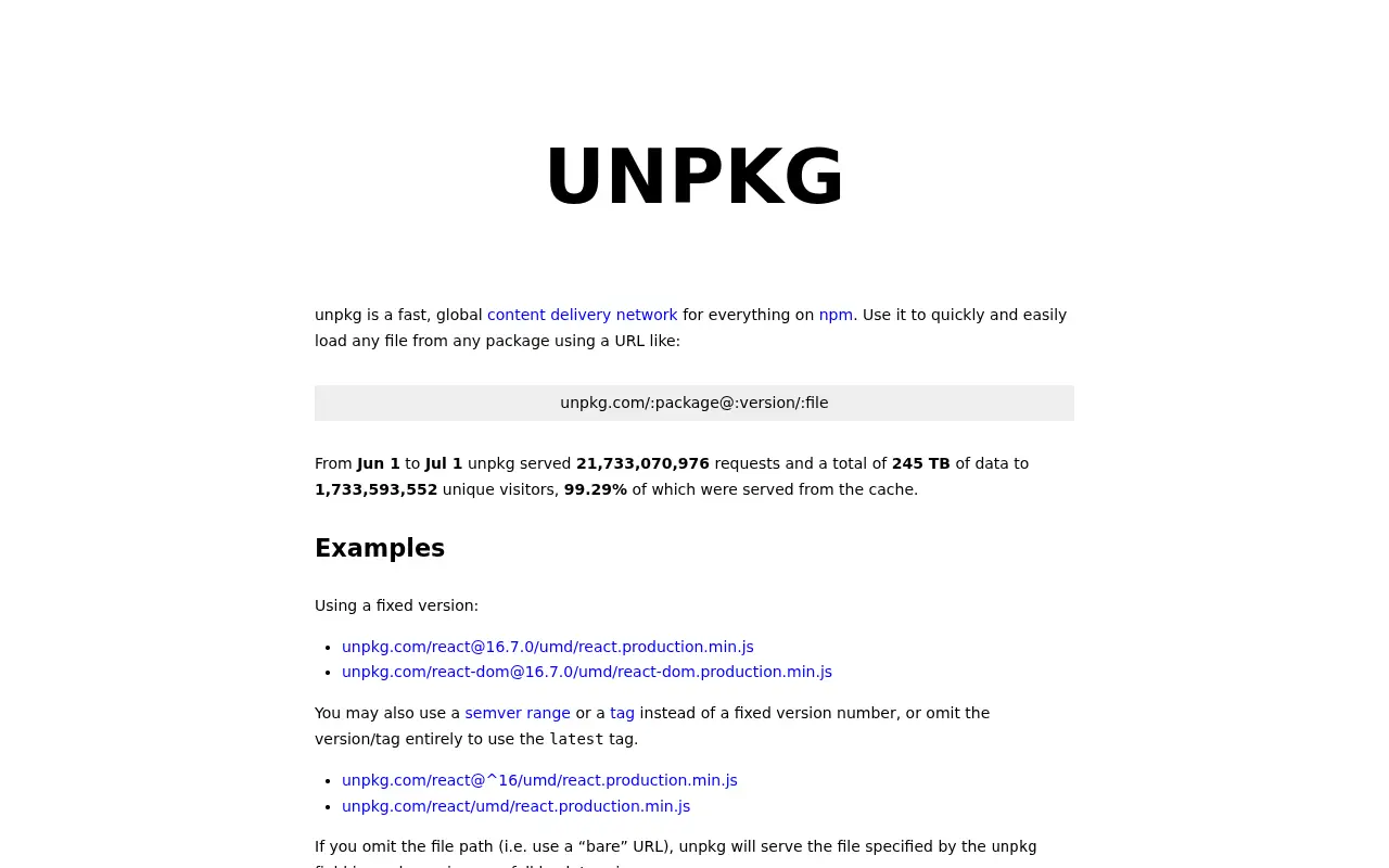 unpkg.com on July 1, 2019