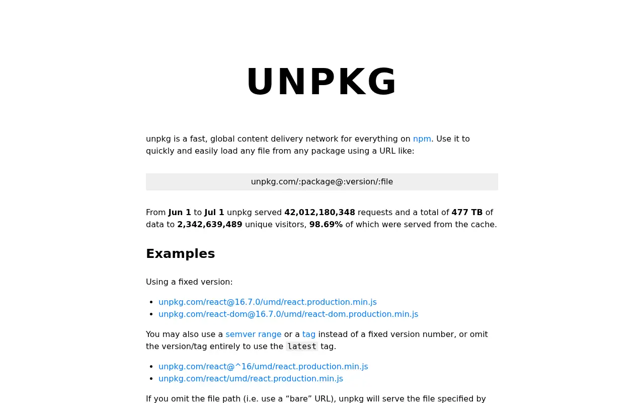 unpkg.com on July 1, 2020