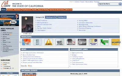 ca.gov in 2008