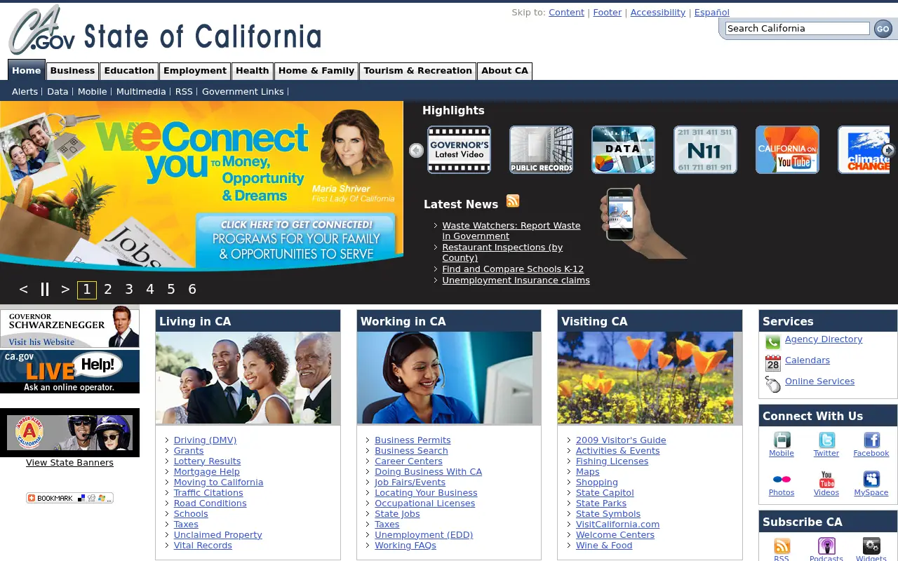 ca.gov on July 1, 2009