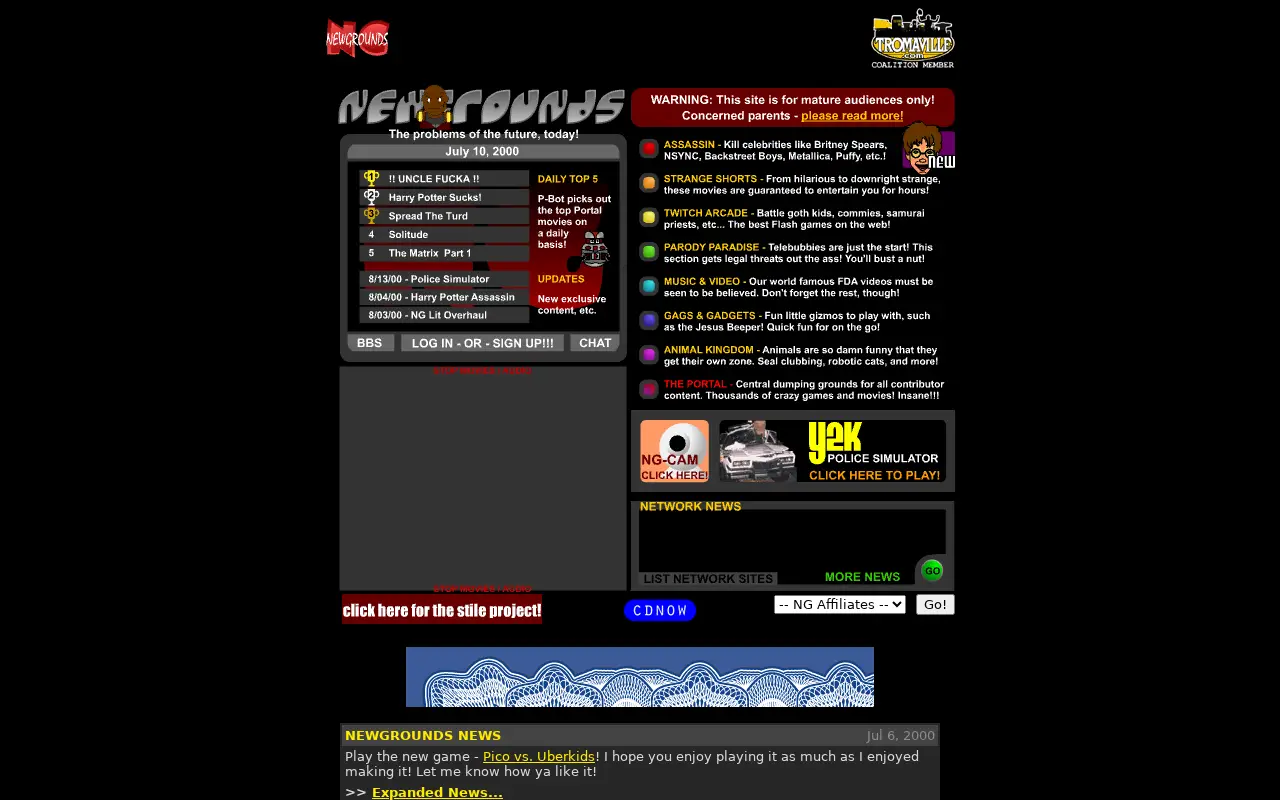 newgrounds.com on July 6, 2000