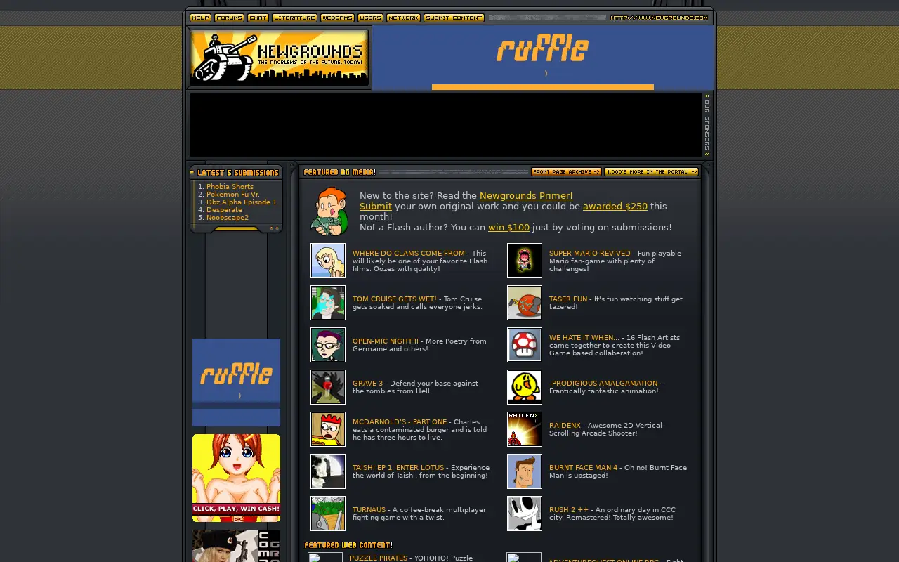 newgrounds.com in 2005